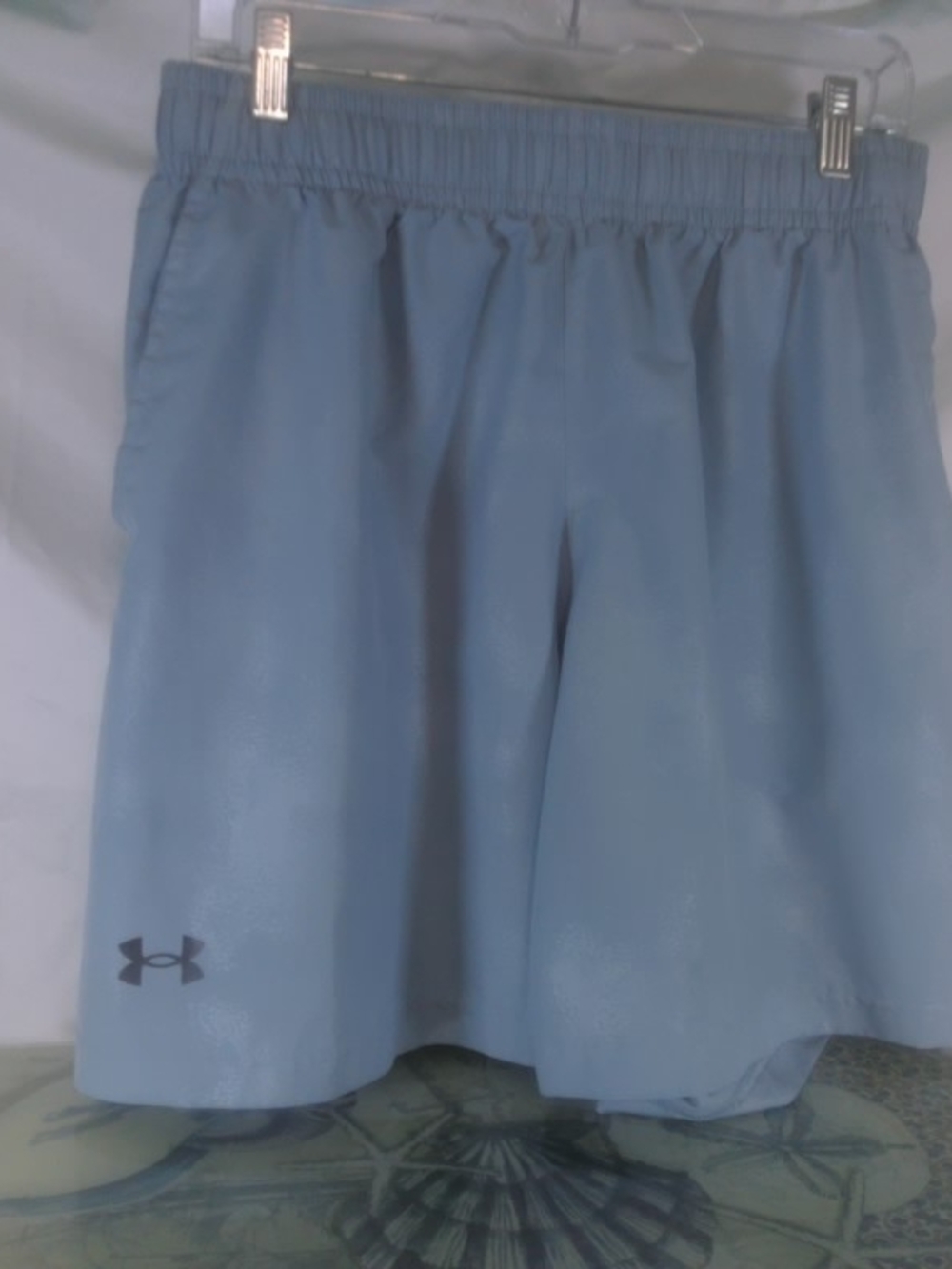 Under Armour Men's Light Blue Athletic Shorts with Logo